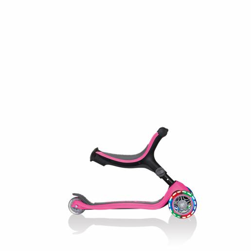 Globber GO-UP Foldable Plus Lights / Deep Pink nuo Globber Triračiai  vaikiškas triratis paspirtukas, Globber EVO 5in1 LED, Vaik