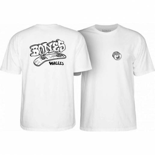 Bones Wheels Heritage Boneless T-Shirt White nuo Bones Marškinėliai   Drabužiai