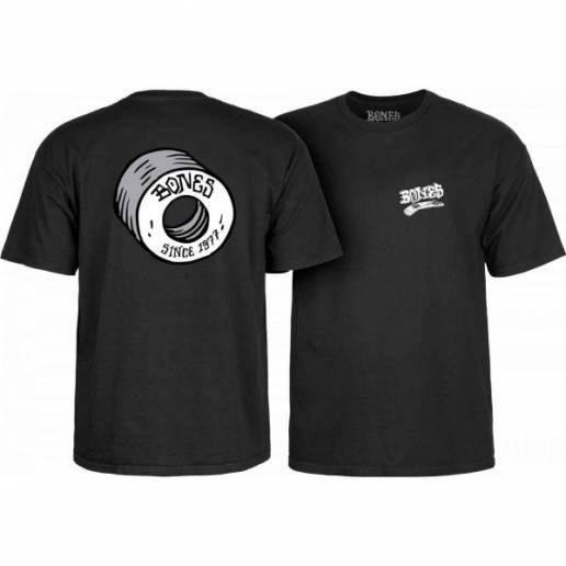Bones Wheels Heritage Boneless T-Shirt Black nuo Bones Marškinėliai   Drabužiai