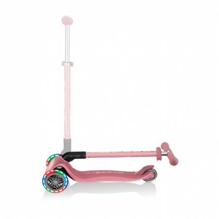 Paspirtukas Globber Primo Foldable Plus Lights / Pastel Pink nuo Globber Triračiai  vaikiškas triratis paspirtukas, Vaikiškas pa