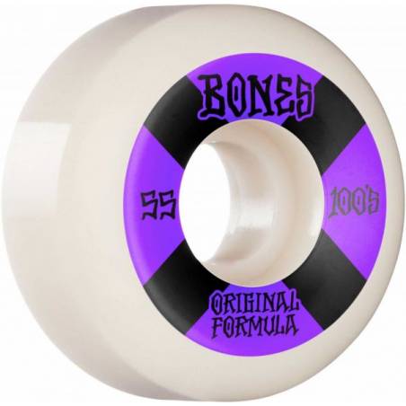 Bones Wheels OG Formula Skateboard Wheels 100A 55mm V5 Sidecut White nuo Bones Ratukai   Riedlentėms