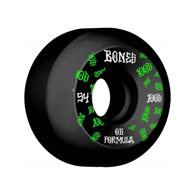 Bones Wheels Skateboard 100 54mm 100A Black V5 Sidecut nuo Bones Ratukai   Riedlentėms
