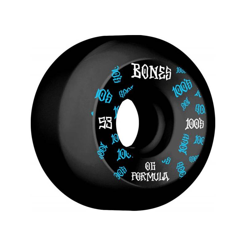 Bones Wheels Skateboard 100 53mm 100A Black V5 Sidecut nuo Bones Ratukai   Riedlentėms