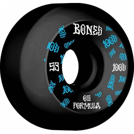 Bones Wheels Skateboard 100 53mm 100A Black V5 Sidecut nuo Bones Ratukai   Riedlentėms