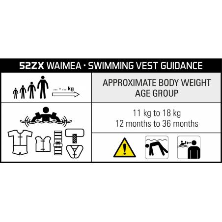 Plaukimo liemenė Waimea 1-3 met. 11-18 kg nuo Waimea® Vaikų prekės   Pagrindinis