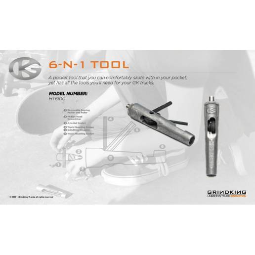 Riedlenčių priežiūros įrankis Grindking Tool 6 In 1 Tool nuo Grindking Riedlentėms   Atsarginės dalys